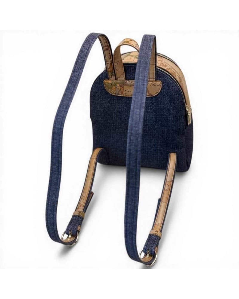 ALVIERO MARTINI 1 CLASSE Alviero Martini Prima Classe Zaino Donna Blu Jeans Sandy Belt in Tessuto Geo Classic - 7