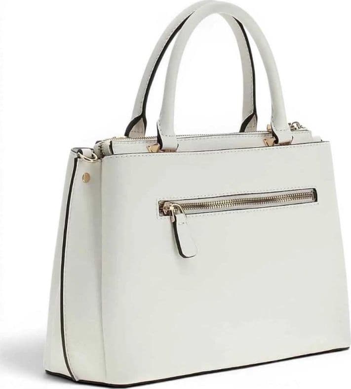 GUESS Guess Borsa Bianca Girlfriend Satchel Donna Bianco in Materiale Sintetico con Logo Frontale - 3