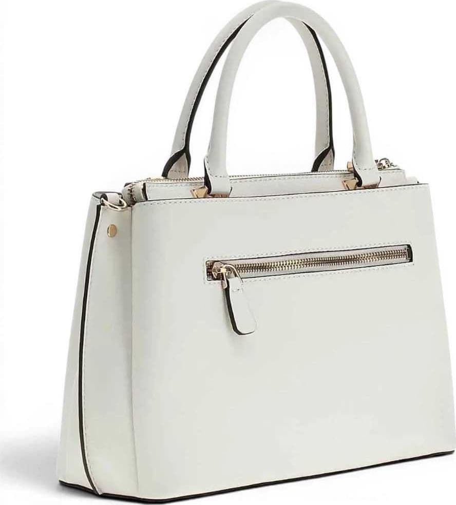 GUESS Guess Borsa Bianca Girlfriend Satchel Donna Bianco in Materiale Sintetico con Logo Frontale - 4