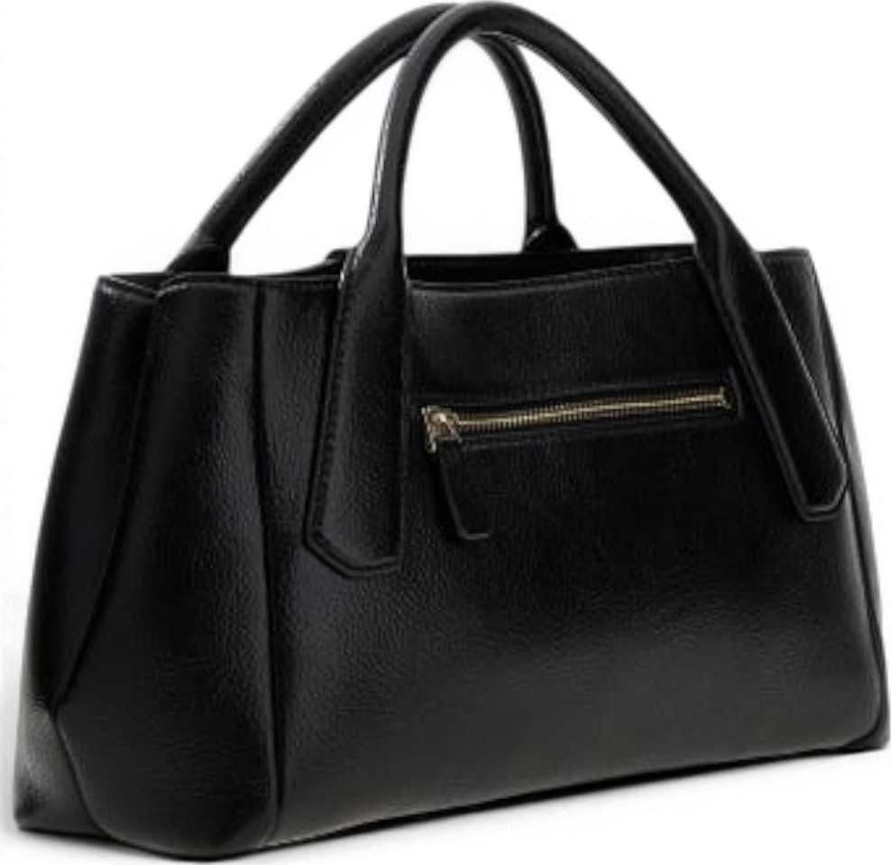 GUESS Guess Borsa Brooke High Society Satchel Donna Nero in Materiale Sintetico con Charm e Logo - 4
