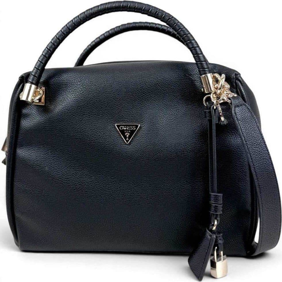 GUESS Guess Borsa Danya Satchel Donna Nero in Materiale Sintetico con Logo Frontale - 2