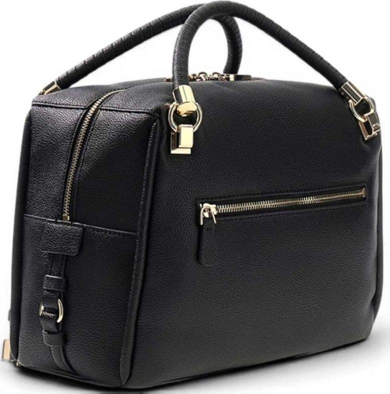 GUESS Guess Borsa Danya Satchel Donna Nero in Materiale Sintetico con Logo Frontale - 3