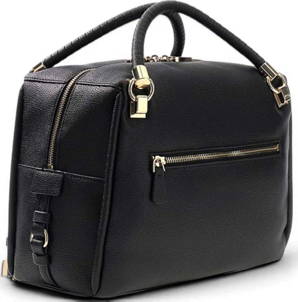 GUESS Guess Borsa Danya Satchel Donna Nero in Materiale Sintetico con Logo Frontale - 4