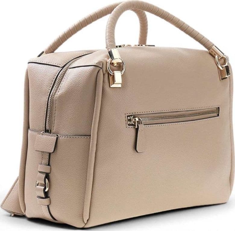 GUESS Guess Borsa Danya Satchel Donna Taupe in Materiale Sintetico con Logo Frontale - 3