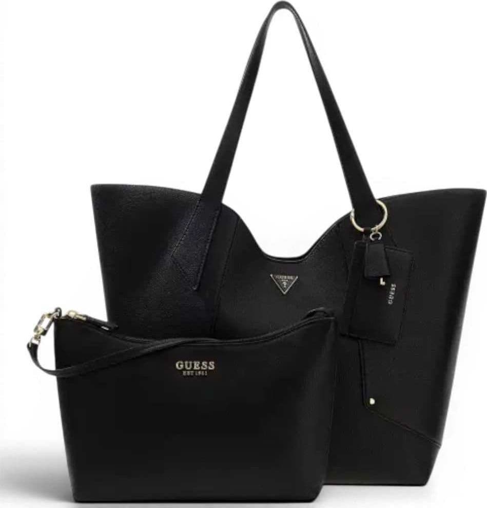 GUESS Guess Borsa Darcy Large 2 in 1 Tote Donna Nero in Materiale Sintetico con Pochette Interna e Logo - 4