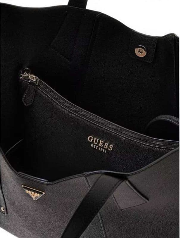 GUESS Guess Borsa Darcy Large 2 in 1 Tote Donna Nero in Materiale Sintetico con Pochette Interna e Logo - 7