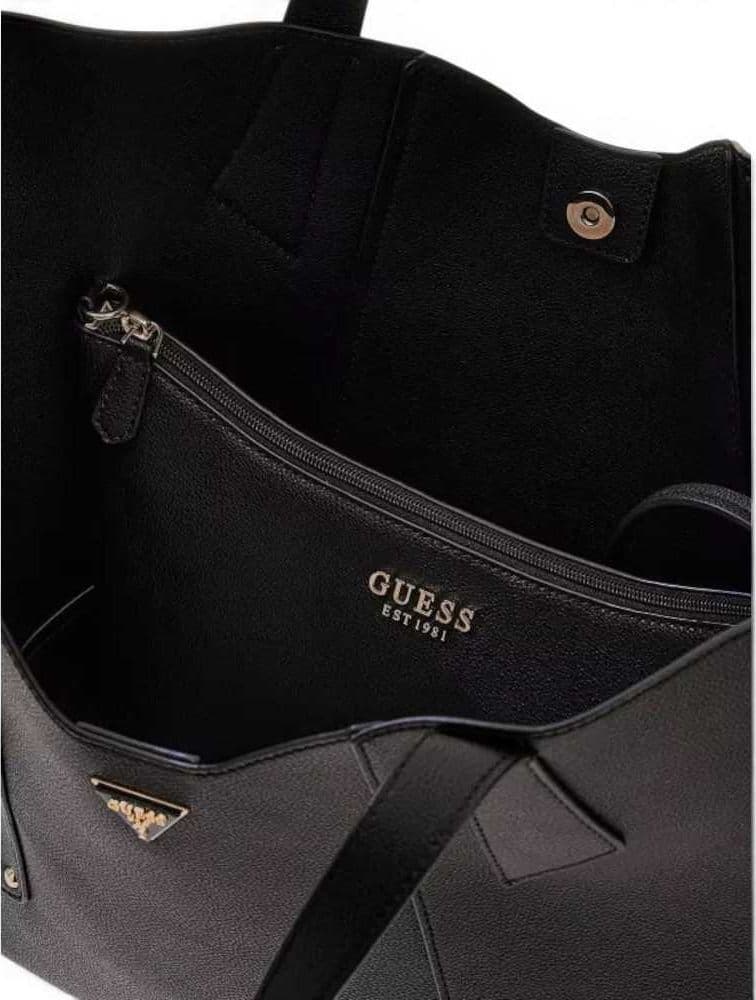 GUESS Guess Borsa Darcy Large 2 in 1 Tote Donna Nero in Materiale Sintetico con Pochette Interna e Logo - 8