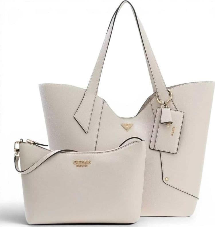 GUESS Guess Borsa Darcy Large 2 in 1 Tote Donna Stone in Materiale Sintetico con Pochette Interna e Logo - 3