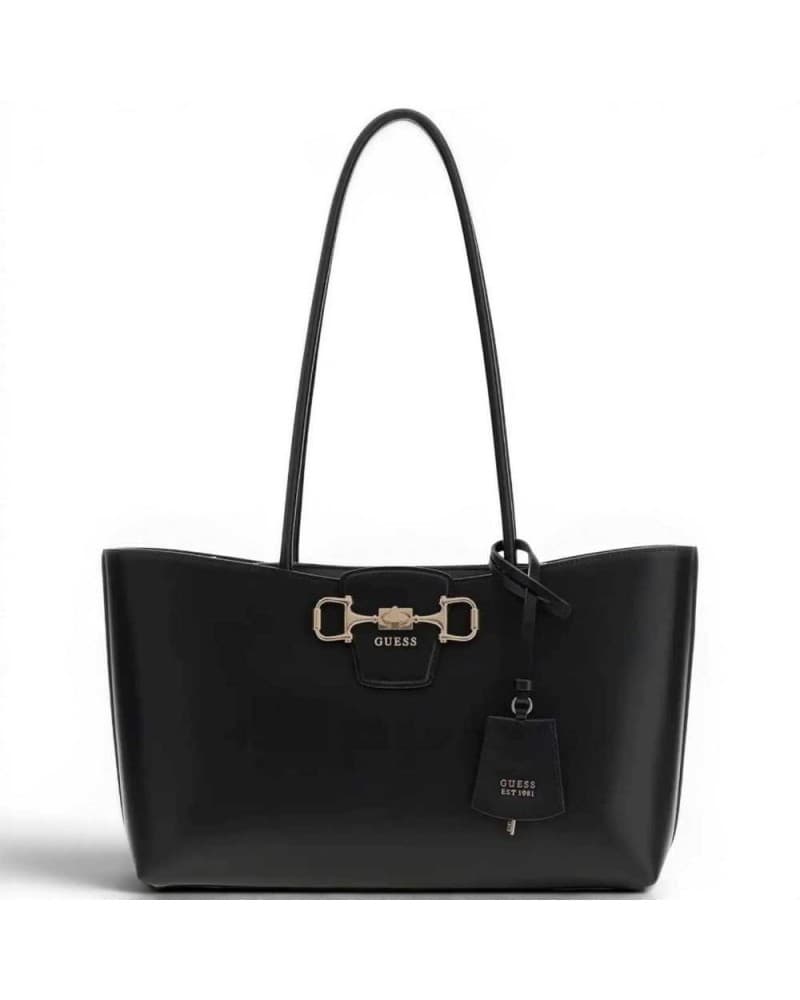 GUESS Guess Borsa Janie Girlfriend Carryall Donna Nero in Materiale Sintetico con Logo 4G e Charm - 5