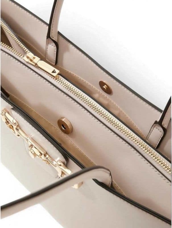 GUESS Guess Borsa Janie Girlfriend Carryall Donna Stone in Materiale Sintetico con Logo 4G e Charm - 3