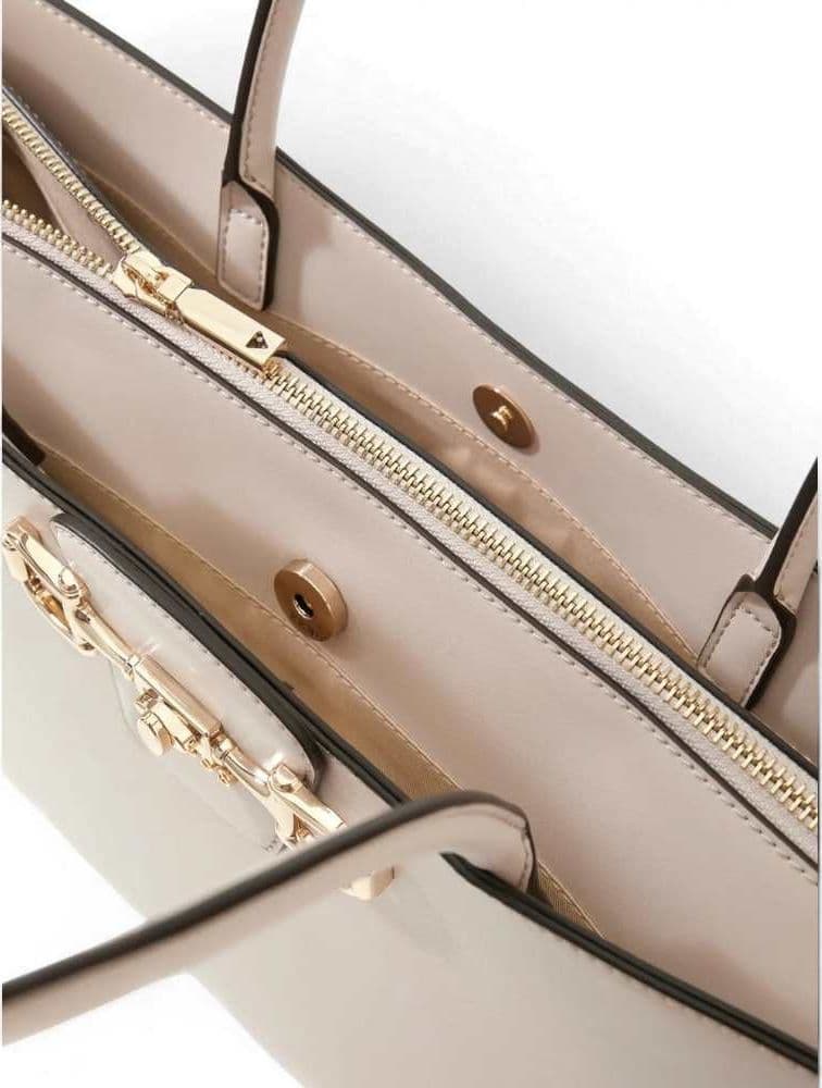 GUESS Guess Borsa Janie Girlfriend Carryall Donna Stone in Materiale Sintetico con Logo 4G e Charm - 4
