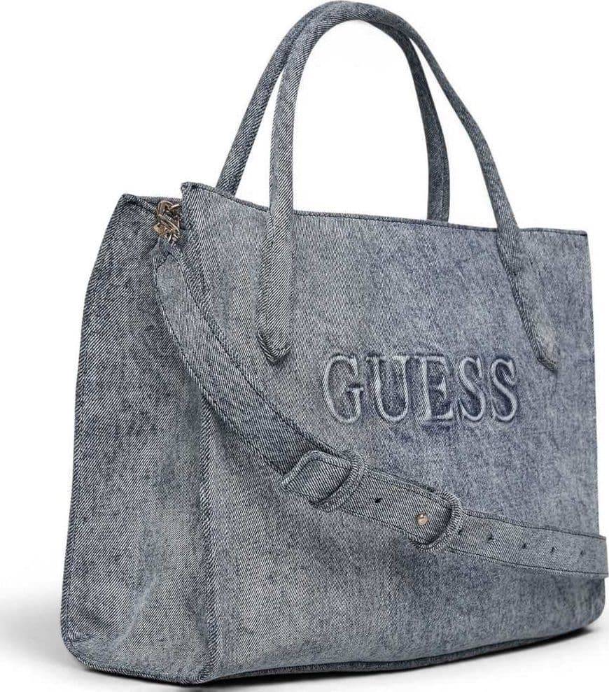 GUESS Guess Borsa Jodi Tote Donna Denim in Tessuto di Cotone con Logo Frontale e Charm - 4