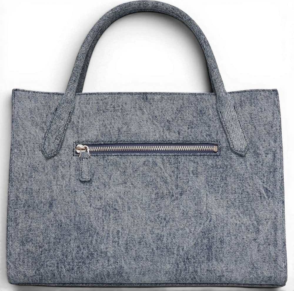 GUESS Guess Borsa Jodi Tote Donna Denim in Tessuto di Cotone con Logo Frontale e Charm - 6