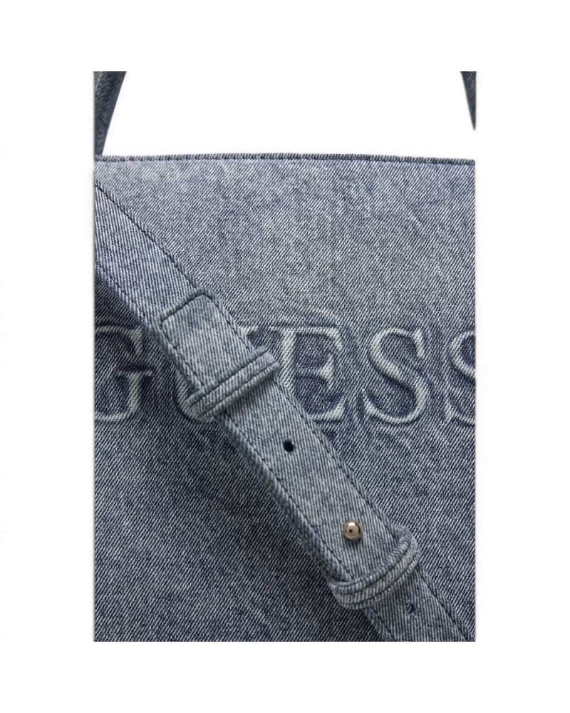 GUESS Guess Borsa Jodi Tote Donna Denim in Tessuto di Cotone con Logo Frontale e Charm - 7