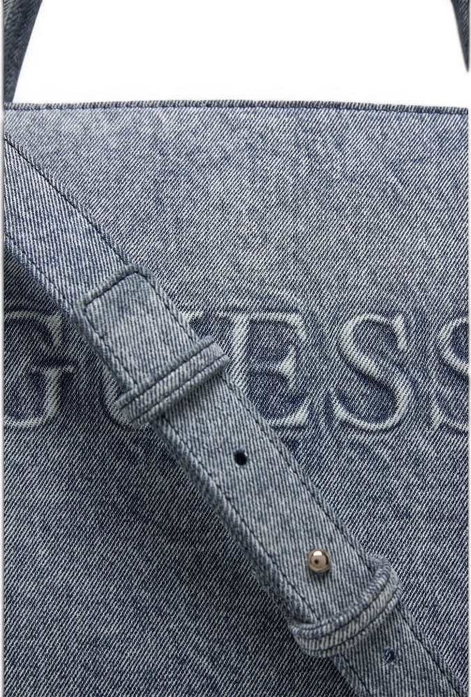 GUESS Guess Borsa Jodi Tote Donna Denim in Tessuto di Cotone con Logo Frontale e Charm - 8