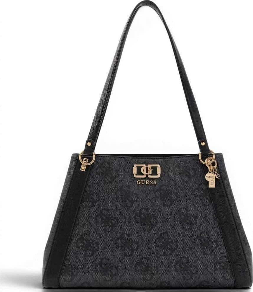 GUESS Guess Borsa Karnilla Logo Girlfriend Carryall Donna Coal in Materiale Sintetico con Logo 4G e Charm - 2
