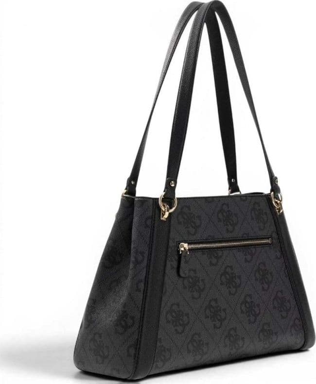 GUESS Guess Borsa Karnilla Logo Girlfriend Carryall Donna Coal in Materiale Sintetico con Logo 4G e Charm - 5
