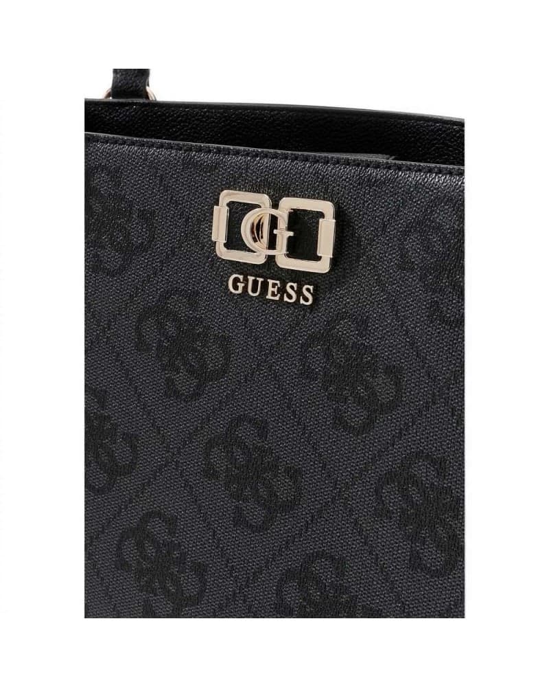 GUESS Guess Borsa Karnilla Logo Girlfriend Carryall Donna Coal in Materiale Sintetico con Logo 4G e Charm - 7