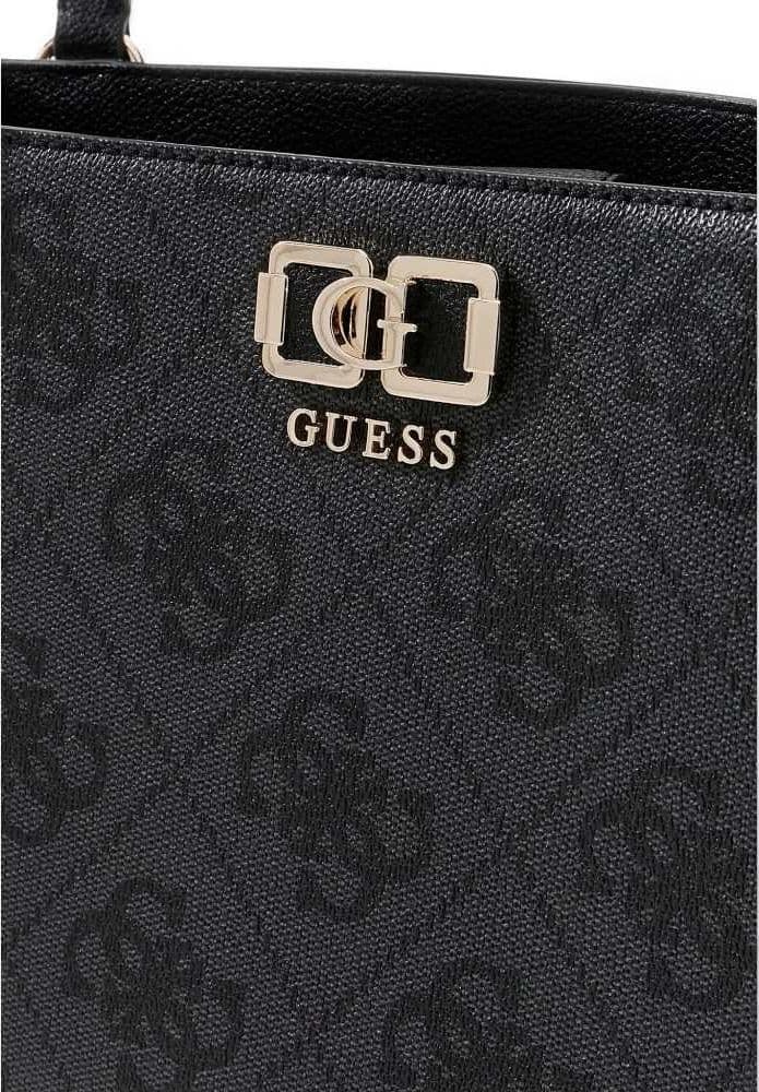 GUESS Guess Borsa Karnilla Logo Girlfriend Carryall Donna Coal in Materiale Sintetico con Logo 4G e Charm - 8