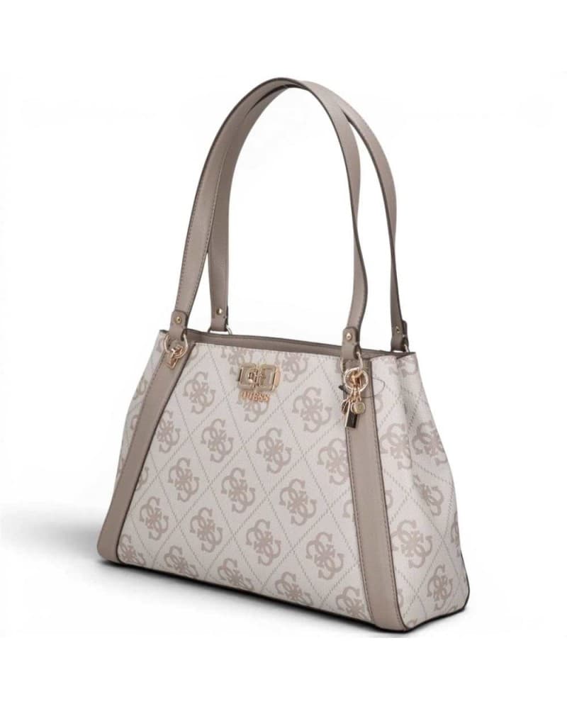 GUESS Guess Borsa Karnilla Logo Girlfriend Carryall Donna Dark Taupe in Materiale Sintetico con Logo 4G e Charm - 9