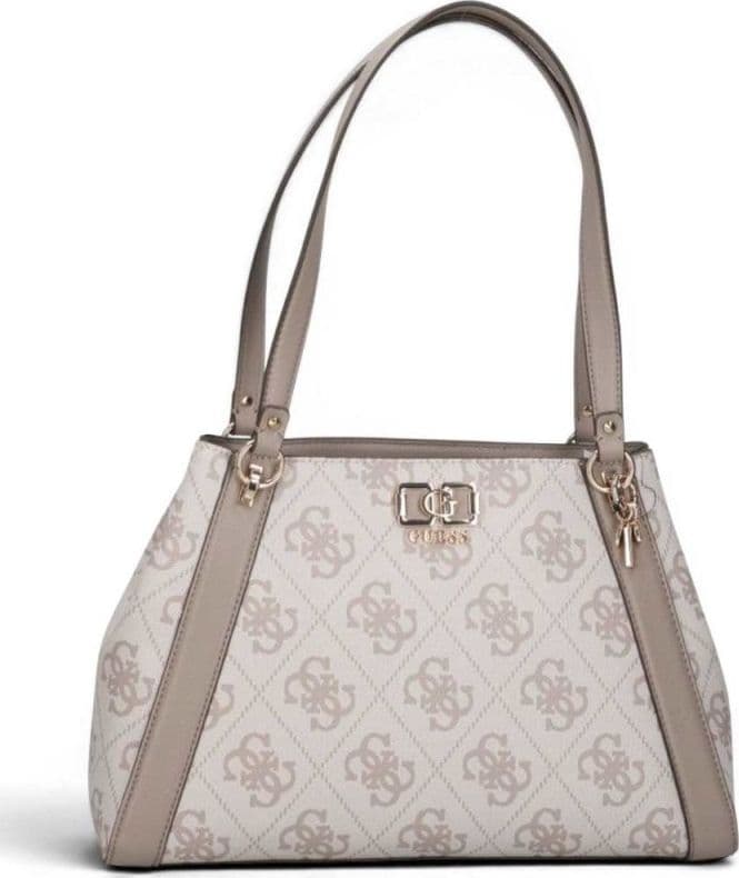 GUESS Guess Borsa Karnilla Logo Girlfriend Carryall Donna Dark Taupe in Materiale Sintetico con Logo 4G e Charm - 7