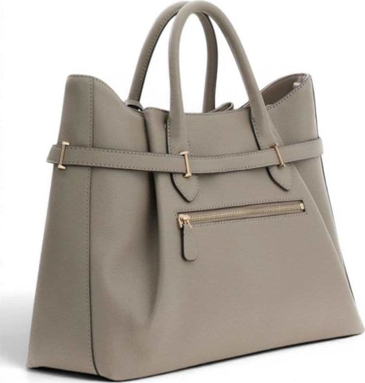 GUESS Guess Borsa Yesba Saffiano Girlfriend Satchel Donna Dark Taupe in Materiale Sintetico con Logo Frontale - 3