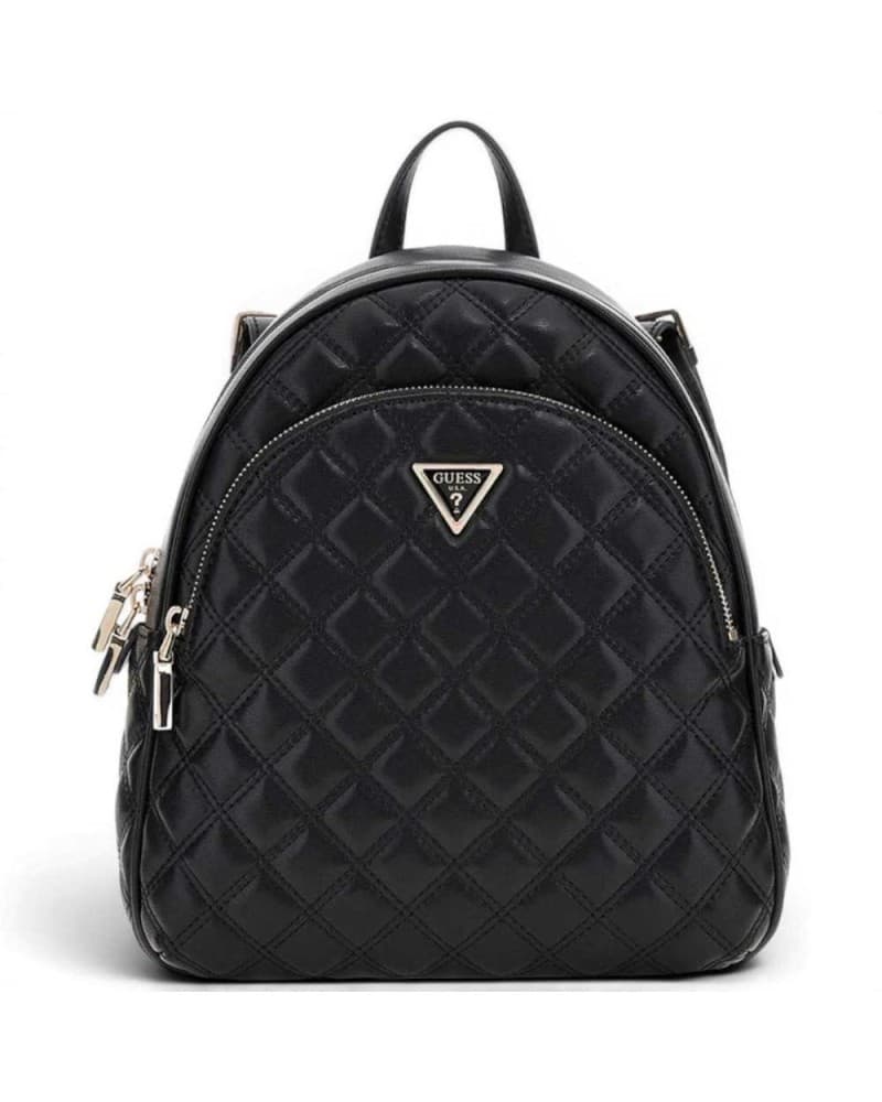 GUESS Guess Zaino Giully II Dome Donna Nero Trapuntato in Materiale Sintetico con Logo Triangle - 9