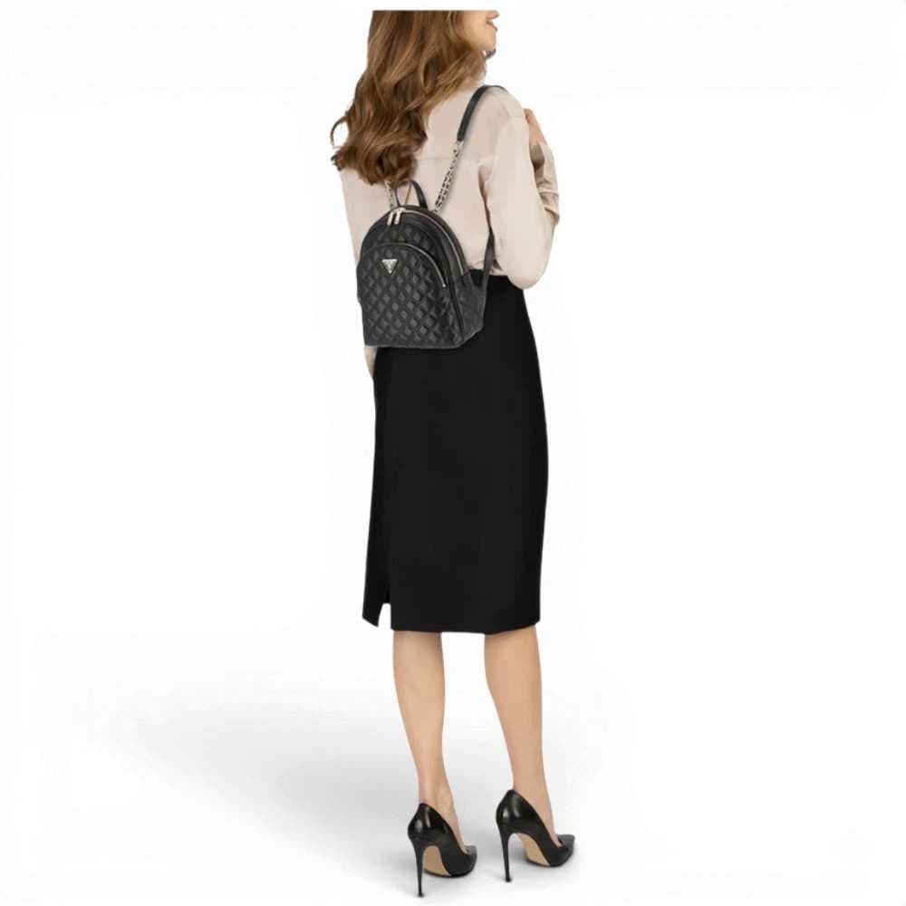 GUESS Guess Zaino Giully II Dome Donna Nero Trapuntato in Materiale Sintetico con Logo Triangle - 8