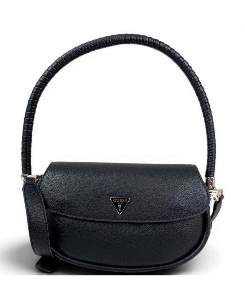 GUESS Guess Borsa a Spalla Danya Flap Donna Nero in Materiale Sintetico con Patta e Logo Frontale - 7