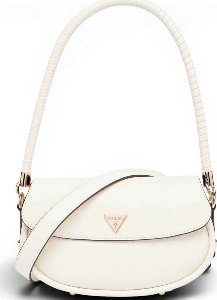 GUESS Guess Borsa a Spalla Danya Flap Donna Off White in Materiale Sintetico con Patta e Logo Frontale - 2