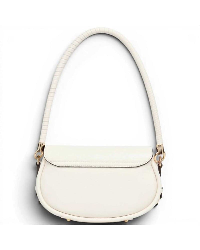 GUESS Guess Borsa a Spalla Danya Flap Donna Off White in Materiale Sintetico con Patta e Logo Frontale - 3