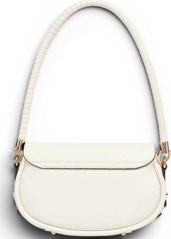 GUESS Guess Borsa a Spalla Danya Flap Donna Off White in Materiale Sintetico con Patta e Logo Frontale - 4