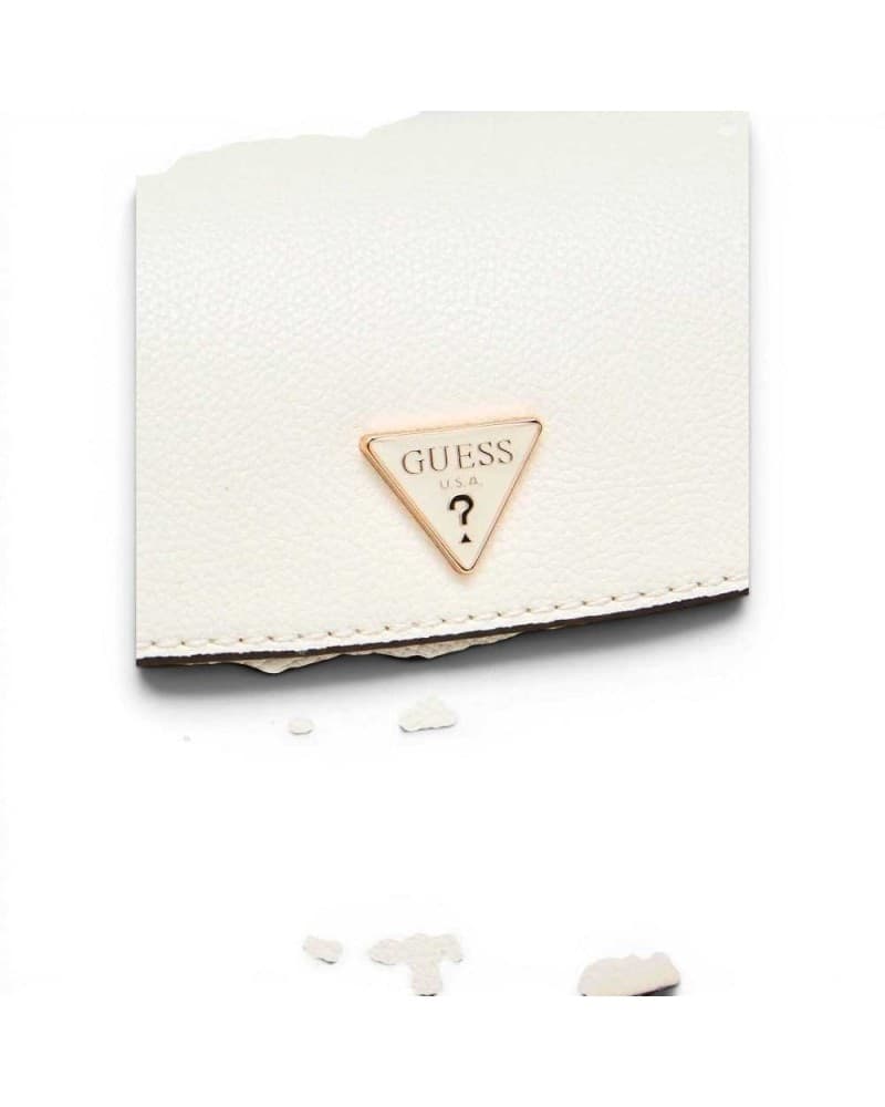 GUESS Guess Borsa a Spalla Danya Flap Donna Off White in Materiale Sintetico con Patta e Logo Frontale - 7