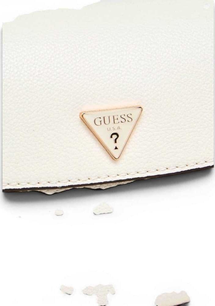 GUESS Guess Borsa a Spalla Danya Flap Donna Off White in Materiale Sintetico con Patta e Logo Frontale - 8
