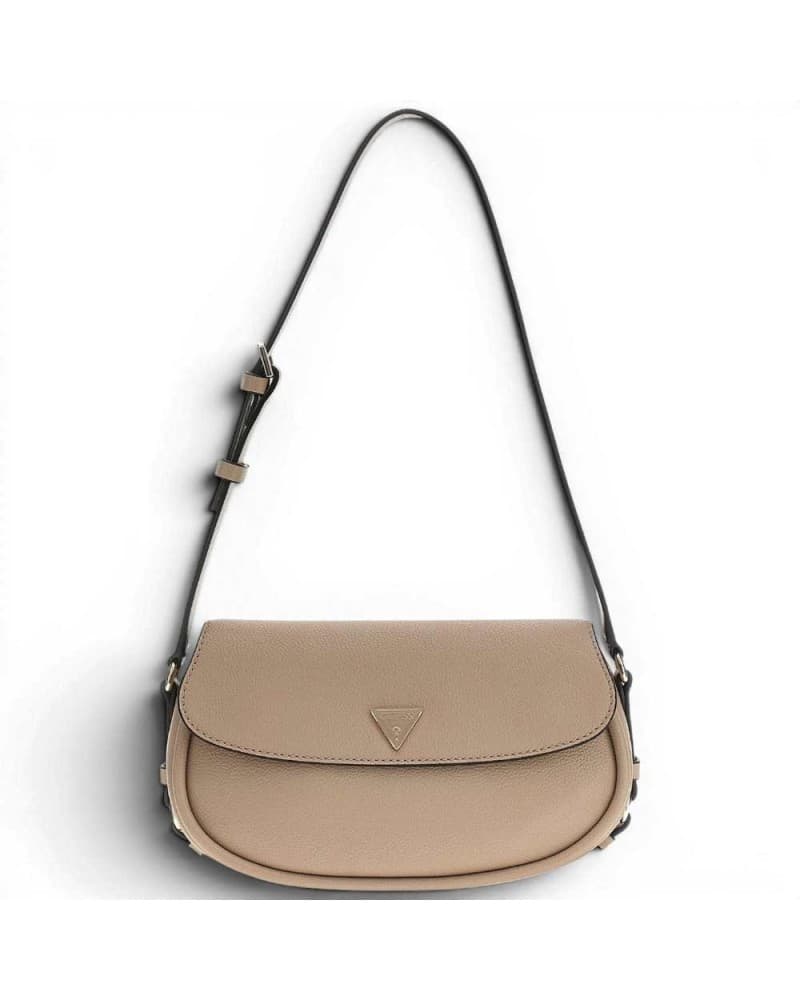 GUESS Guess Borsa a Spalla Danya Flap Donna Taupe in Materiale Sintetico con Patta e Logo Frontale - 9