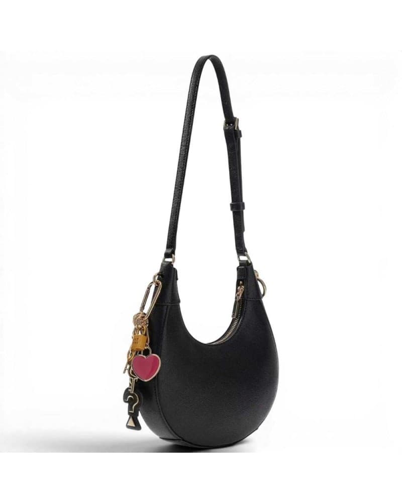 GUESS Guess Borsa a Spalla Davina Shoulder Bag Donna Nero in Materiale Sintetico con Tracolla a Catena - 3