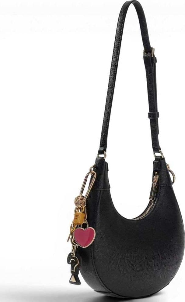GUESS Guess Borsa a Spalla Davina Shoulder Bag Donna Nero in Materiale Sintetico con Tracolla a Catena - 4