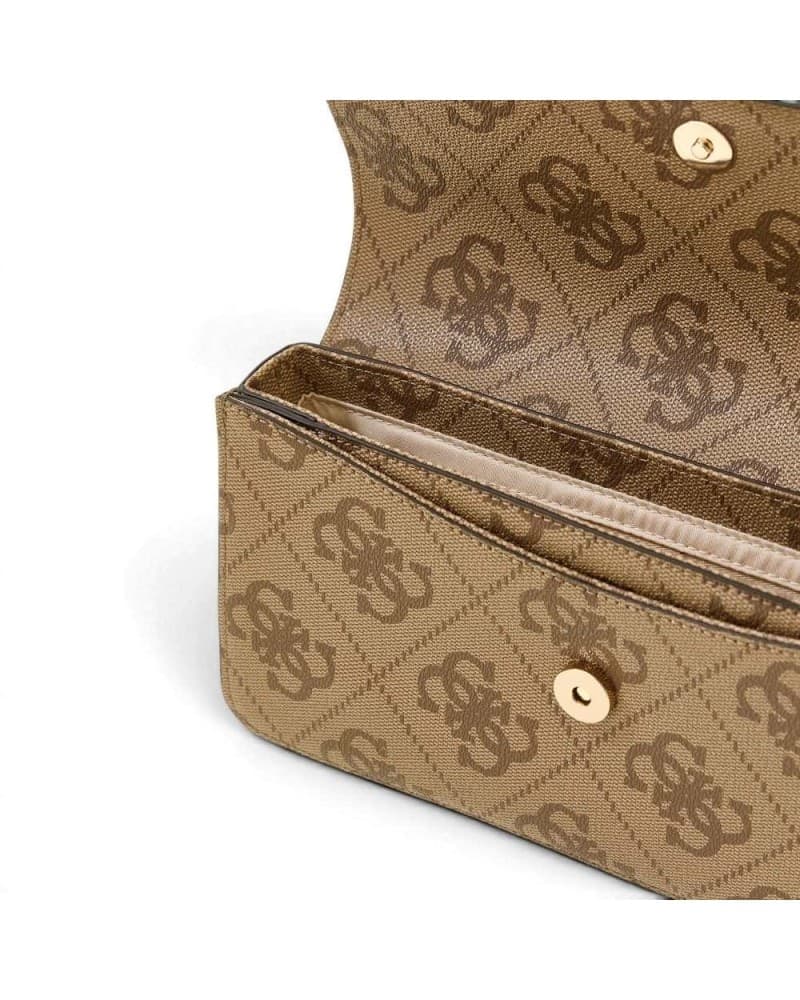 GUESS Guess Borsa a Spalla Sadie Flap Donna Latte Logo in Materiale Sintetico con Patta e Monogramma - 7