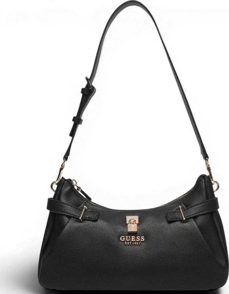 GUESS Guess Borsa a Spalla Yesba Shoulder Bag Donna Nero in Materiale Sintetico con Chiusura Lampo - 2