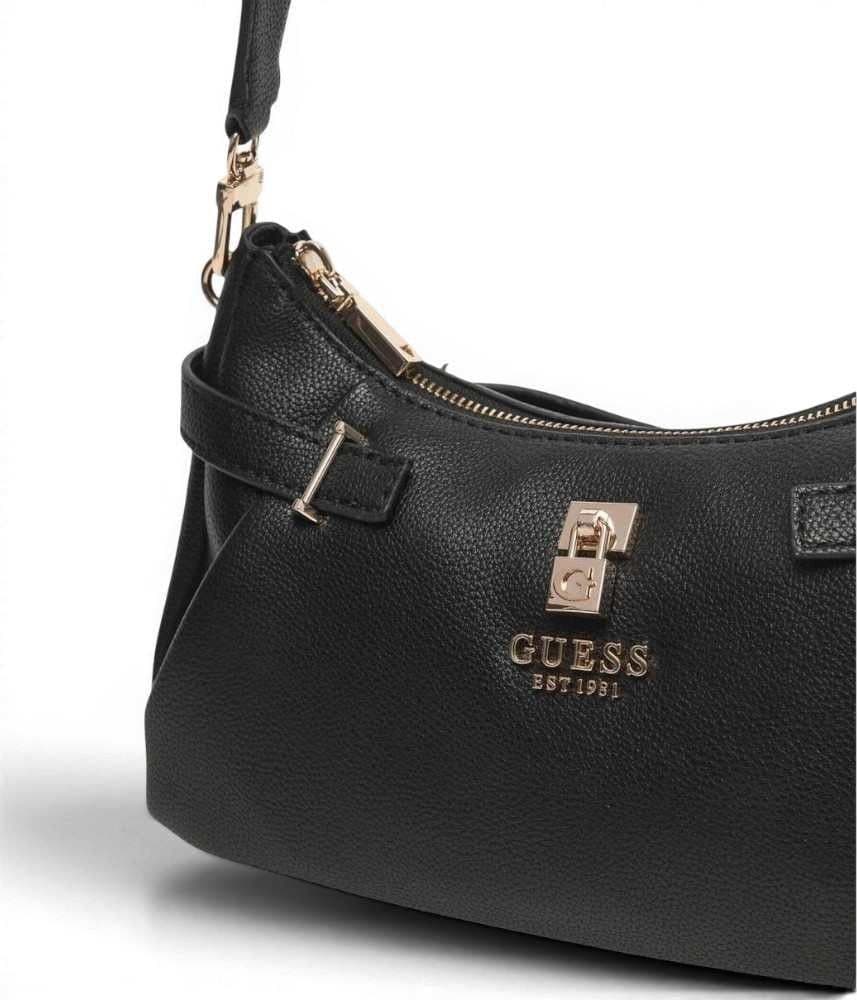 GUESS Guess Borsa a Spalla Yesba Shoulder Bag Donna Nero in Materiale Sintetico con Chiusura Lampo - 4