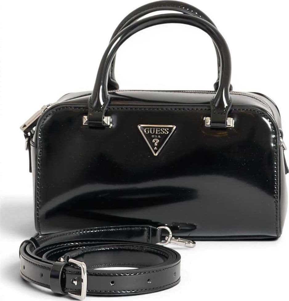 GUESS Guess Borsa Arnela Mini Satchel Donna Nero in Materiale Sintetico Effetto Saffiano con Charm - 2