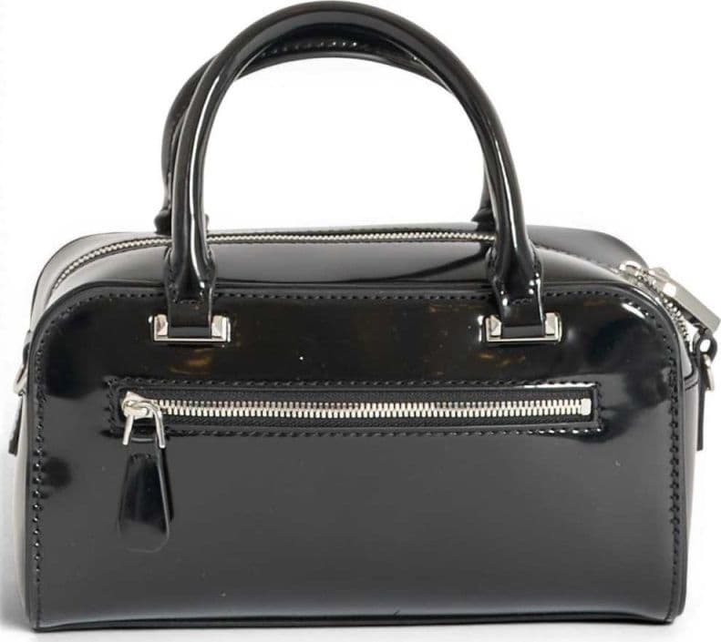 GUESS Guess Borsa Arnela Mini Satchel Donna Nero in Materiale Sintetico Effetto Saffiano con Charm - 5