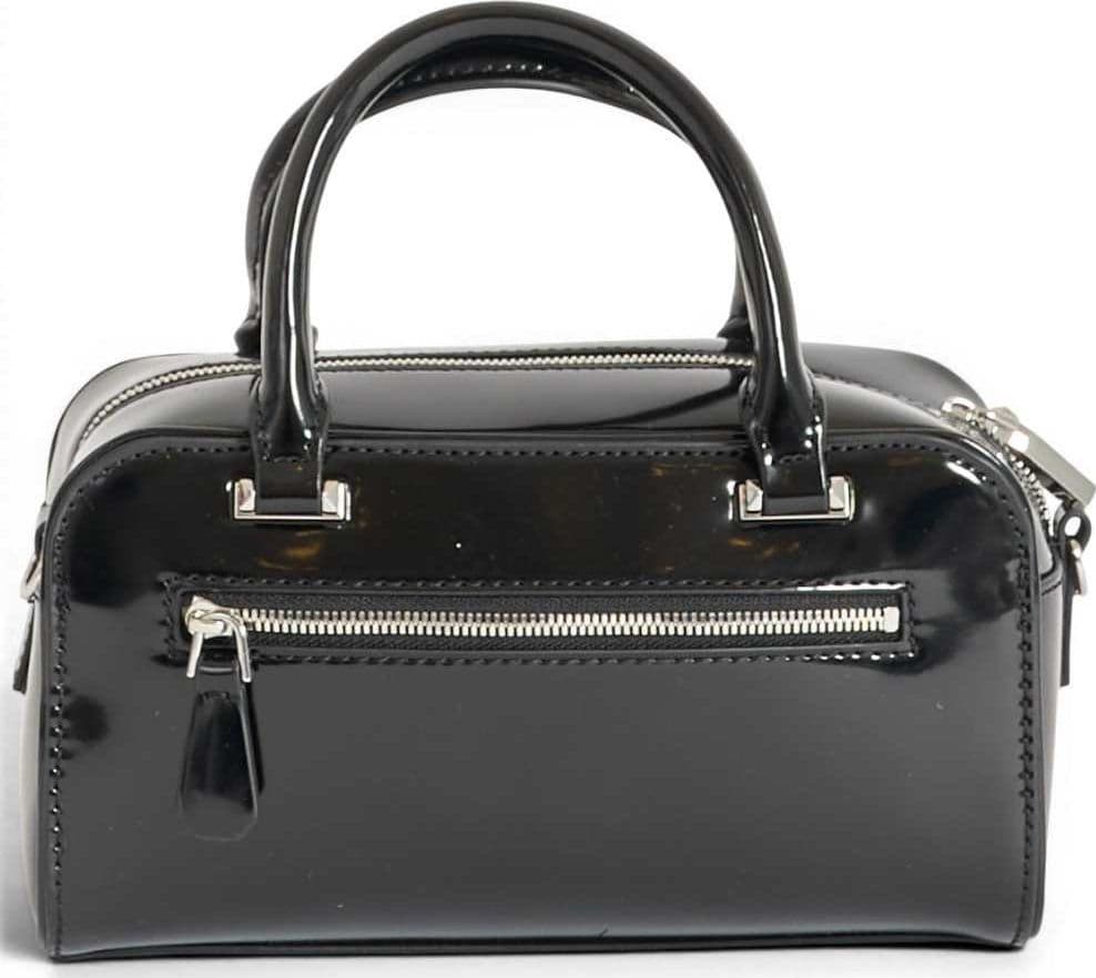 GUESS Guess Borsa Arnela Mini Satchel Donna Nero in Materiale Sintetico Effetto Saffiano con Charm - 6