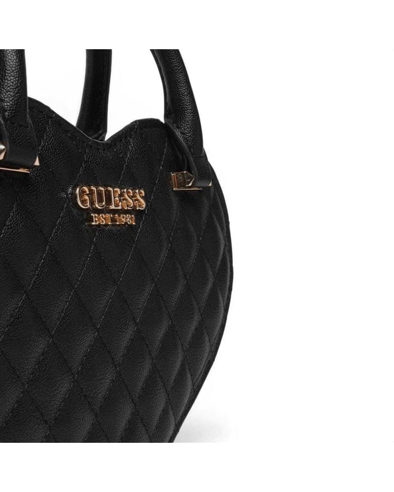 GUESS Guess Borsa Atabey Heart Bag Donna Nero a Forma di Cuore in Materiale Sintetico con Logo 4G - 3