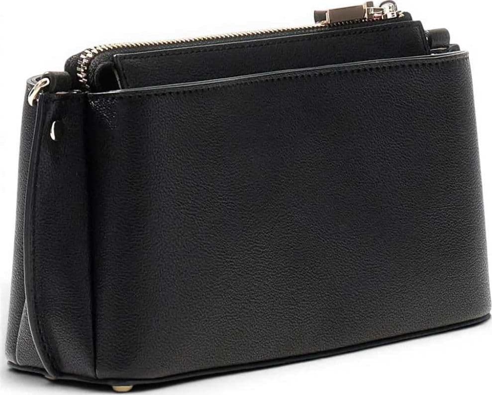 GUESS Guess Borsa Bianca Mini Crossbody Donna Nero in Materiale Sintetico con Logo Triangolo Frontale - 4