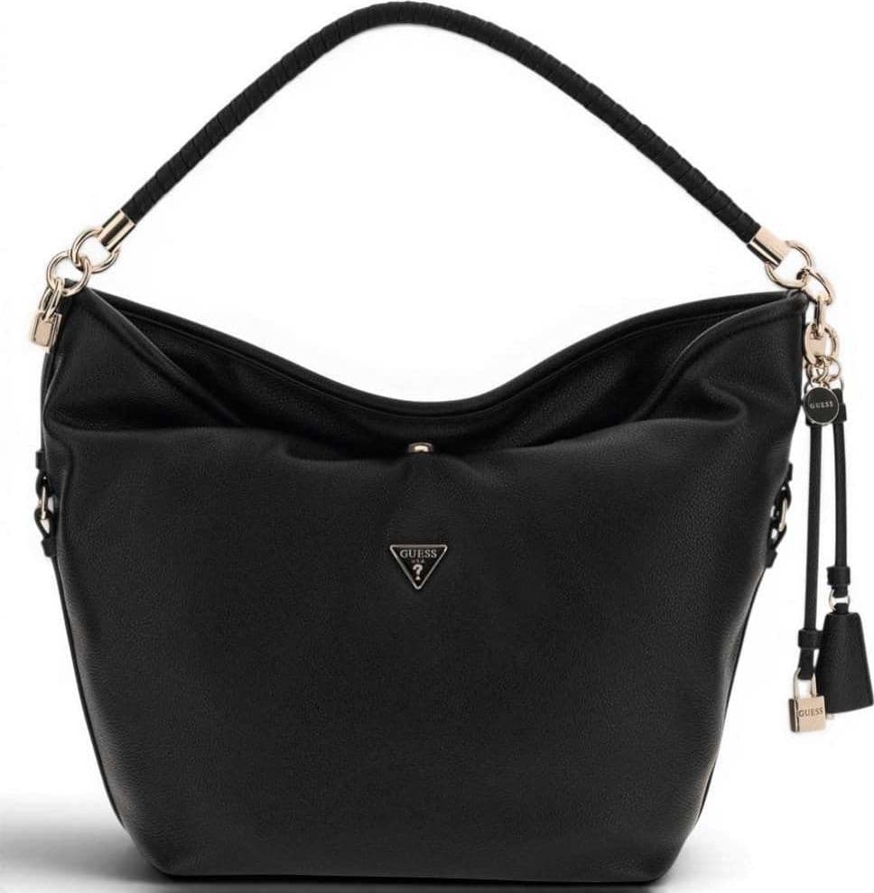GUESS Guess Borsa Danya Hobo Bag Donna Nero in Materiale Sintetico con Chiusura Lampo e Logo - 2