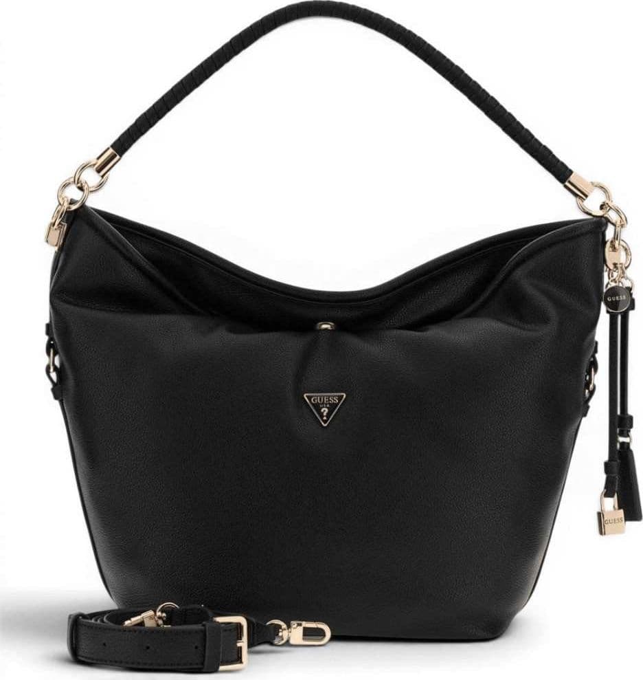 GUESS Guess Borsa Danya Hobo Bag Donna Nero in Materiale Sintetico con Chiusura Lampo e Logo - 6