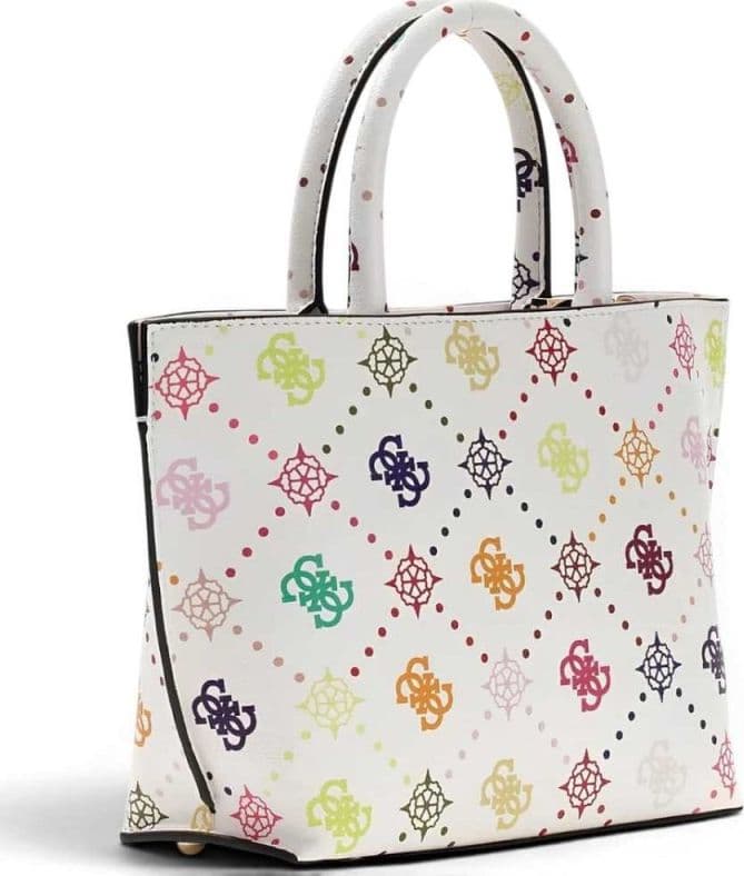 GUESS Guess Borsa Emelie Logo Mini Tote Donna Multi Logo in Tessuto con Chiusura Lampo e Tracolla - 3