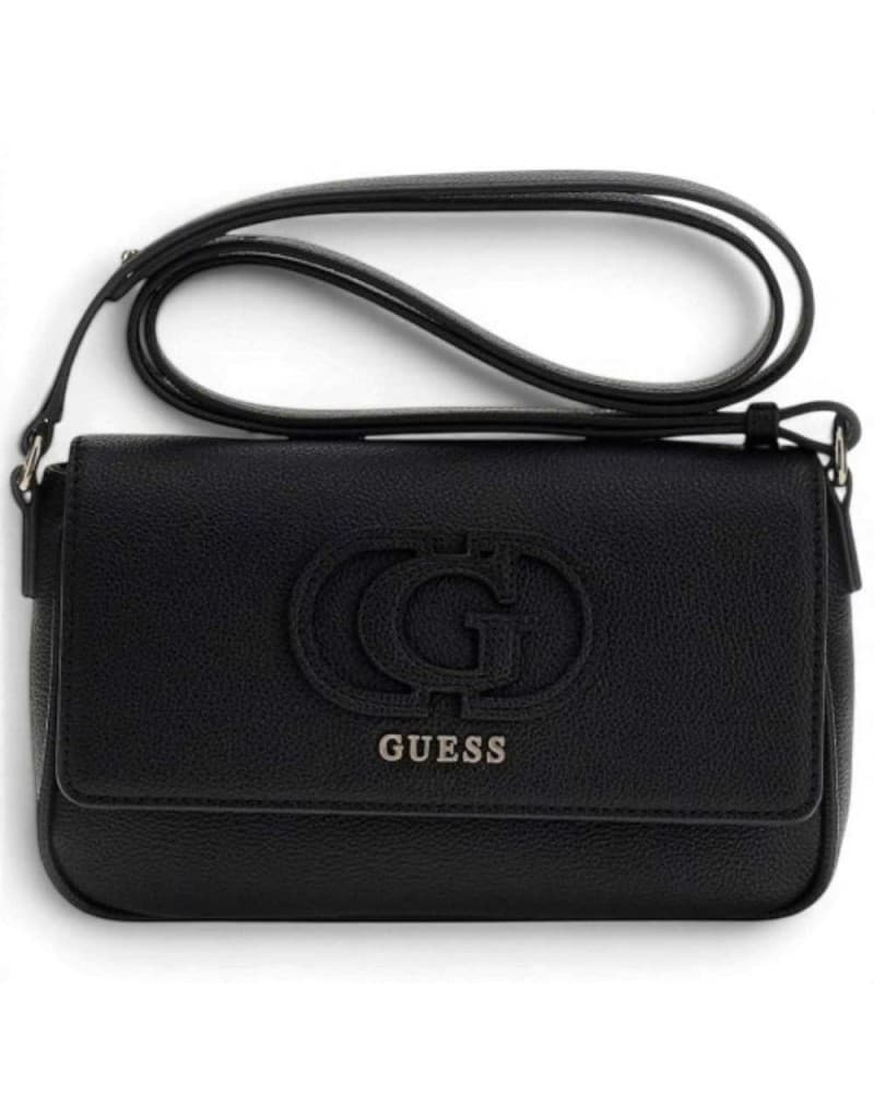 GUESS Guess Borsa Isola Convertible Crossbody Flap Donna Nero in Materiale Sintetico con Tracolla a Catena - 5