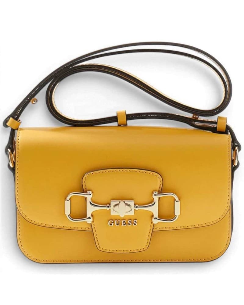 GUESS Guess Borsa Janie Convertible Crossbody Flap Donna Amber in Materiale Sintetico con Tracolla a Catena - 7